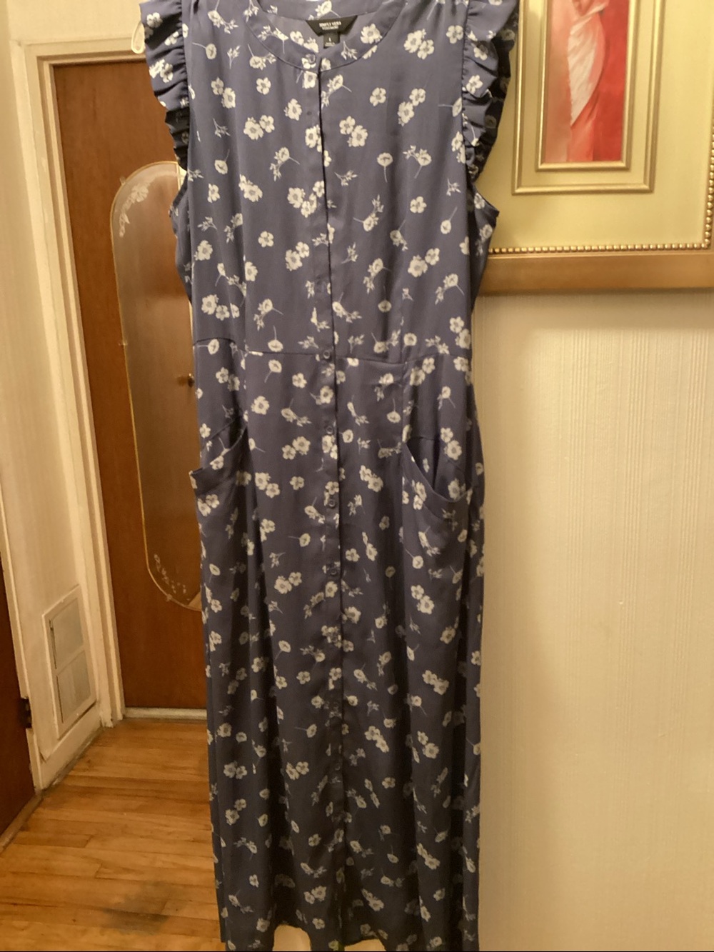 Simply Vera Vera Wang Blue Floral Maxi Dress - Picture 2 of 8
